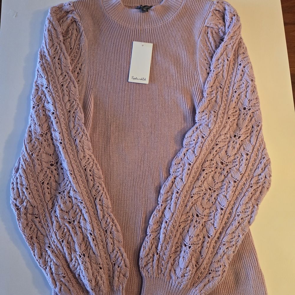 NWT- Splendid Size M Soft Pink Knit Sweater